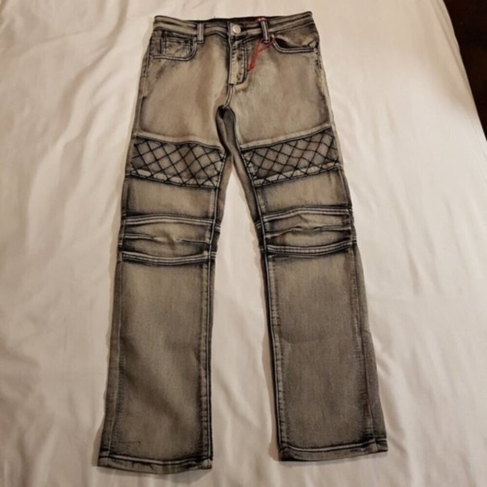 Lion Dynasty distressed boys size 12 jeans tons of stretch